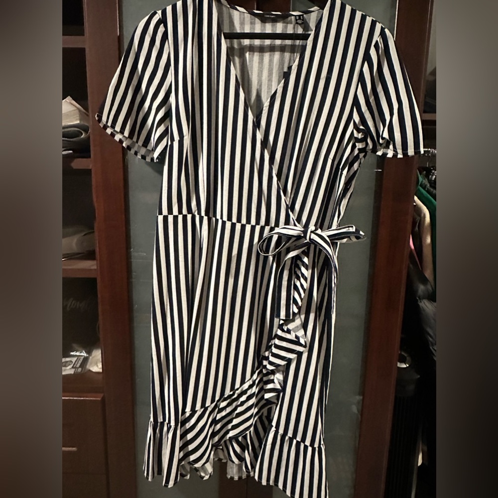 Navy Blue and White Dress